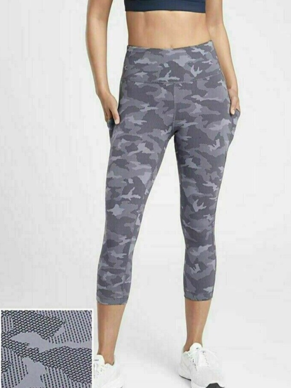 Athleta textured Camo High-Waist Capri Leggings